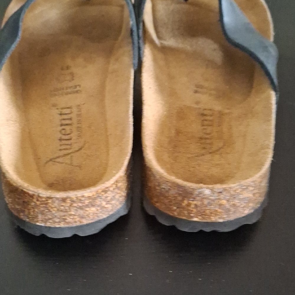 Autenti Made in Spain Black Leather Thong Sandals EU 41 - Picture 4 of 7